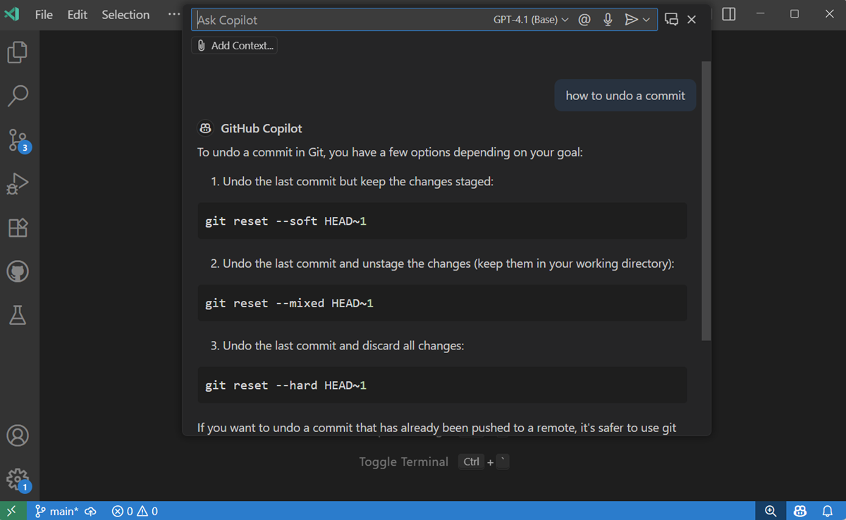 Screenshot of the Quick Chat