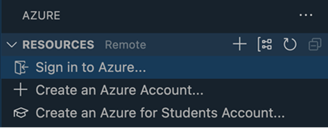 Screenshot that shows where to sign in to your Azure account