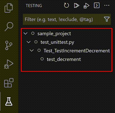 The VS Code Test Explorer for Python tests